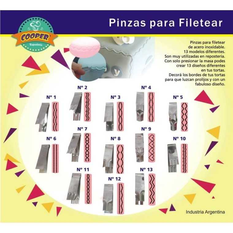 Pinzas para Filetear Juego Completo 13 Modelos