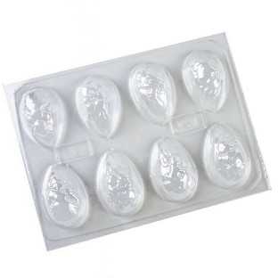 6 D - Huevos 6 Cm con Dibujos Conejos X 8