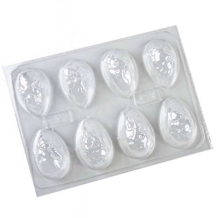 6 D - Huevos 6 Cm con Dibujos Conejos X 8