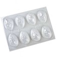 6 D - Huevos 6 Cm con Dibujos Conejos X 8
