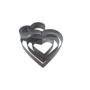 Cortante Corazon Acero Inoxidable Rizado Alto 3 cm