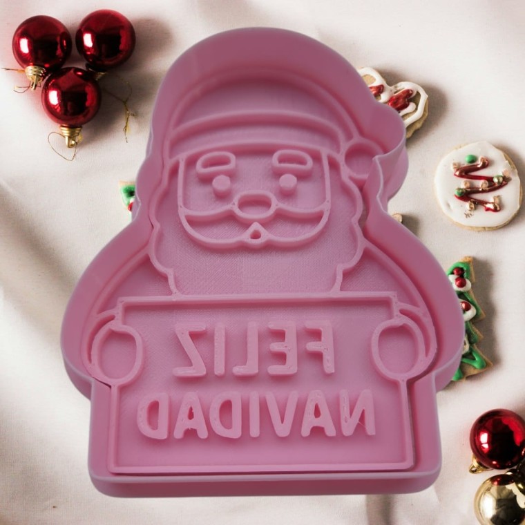 Cortante Navidad Papa Noel con Cartel 8,5 x 6,5 cm