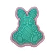 Cortante Pascuas 3D Conejo con Huevo Rayas Mod 1 (9,5x7,5 cm)