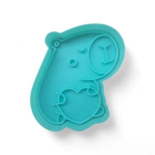 Cortante Animales 3D Capibara con Corazon (8 x 6 cm)