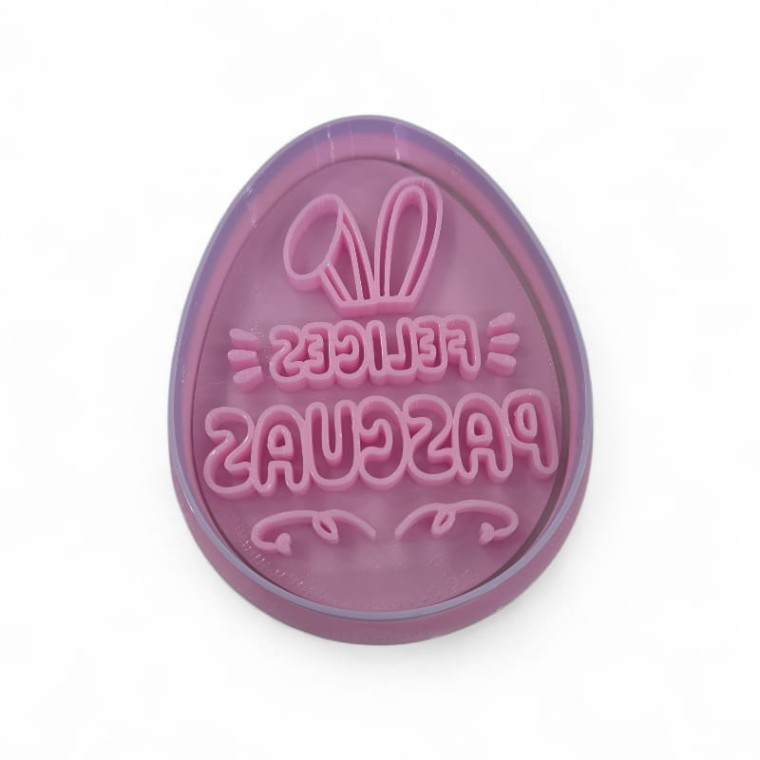 Cortante Pascuas 3D Huevo Felices Pascuas Conejo Mod 8 (10x7 cm)