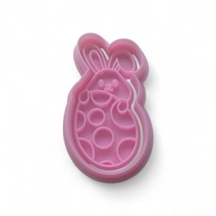 Cortante Pascuas 3D Conejo asomado con huevo (9x4.5cm)