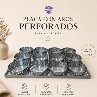 Placa con 12 Aros Redondos Perforados - Alto 2 cm 2