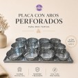 Placa con 12 Aros Redondos Perforados - Alto 2 cm