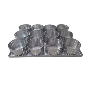 Placa con 12 Aros Redondos Perforados - Alto 4 cm